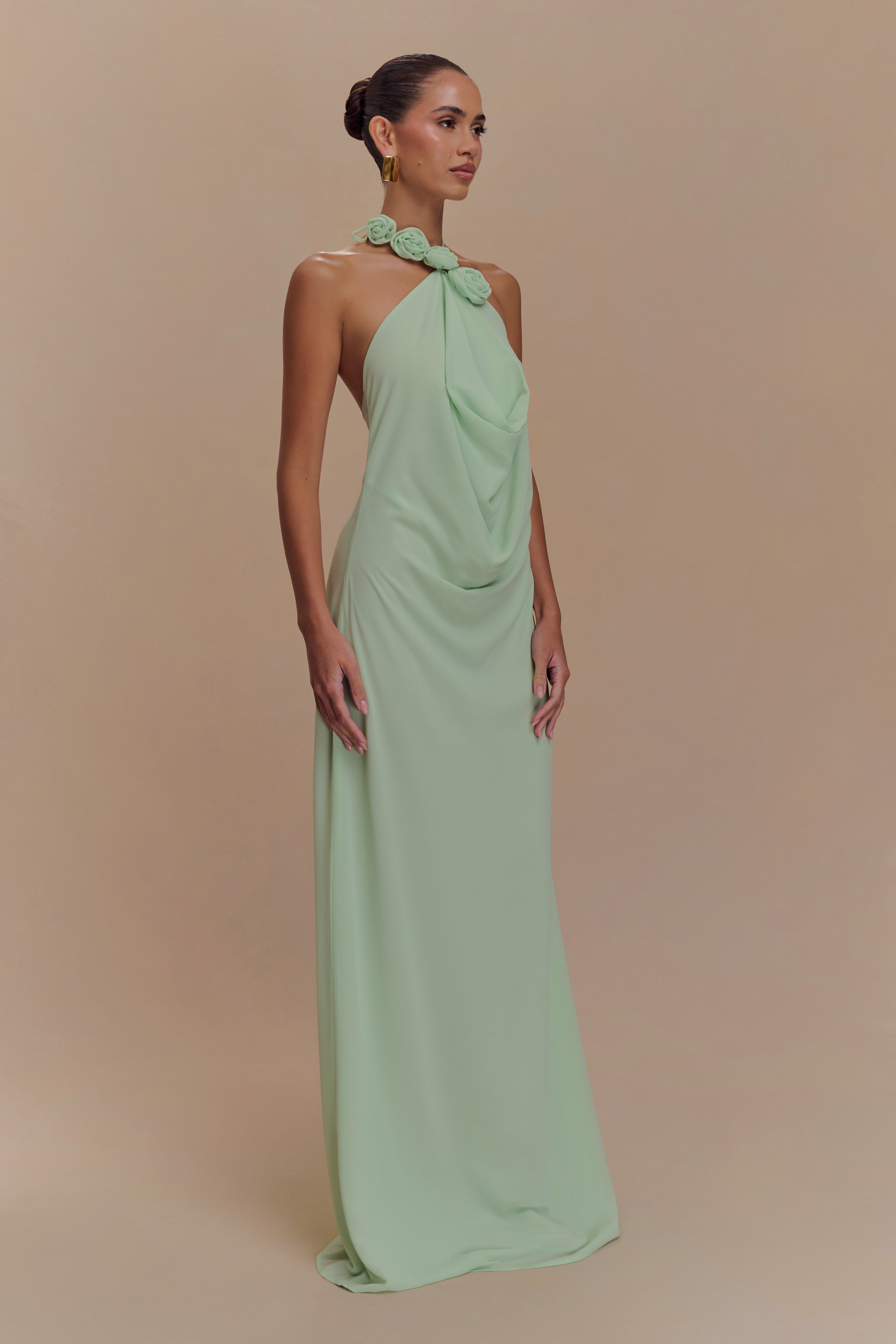 Rosalia Cowl Neck Maxi Dress - Sage